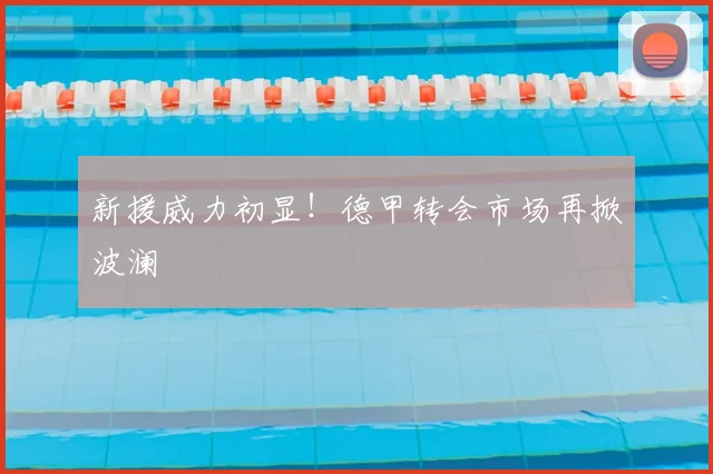 新援威力初显!德甲转会市场再掀波澜