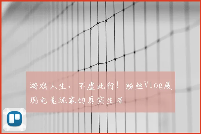 游戏人生,不虚此行!粉丝Vlog展现电竞玩家的真实生活